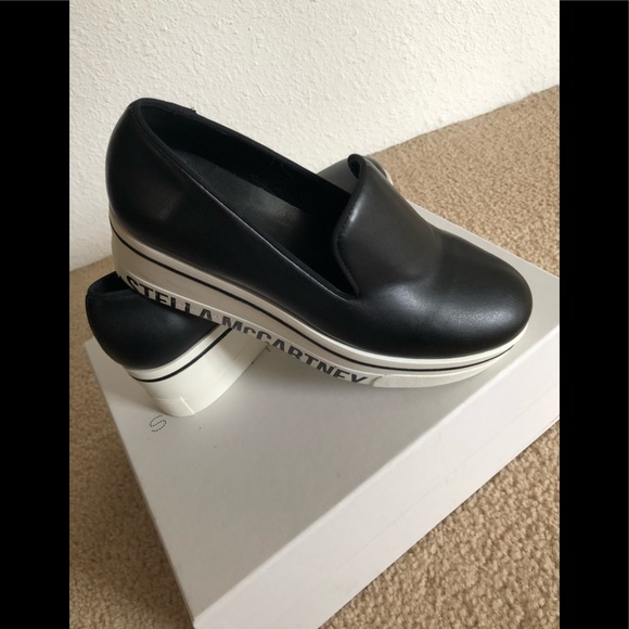 Stella McCarney Women’s slip on platform Sneakers Black - Picture 1 of 9